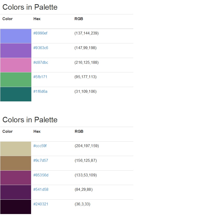 Pattern Library color pallet 4