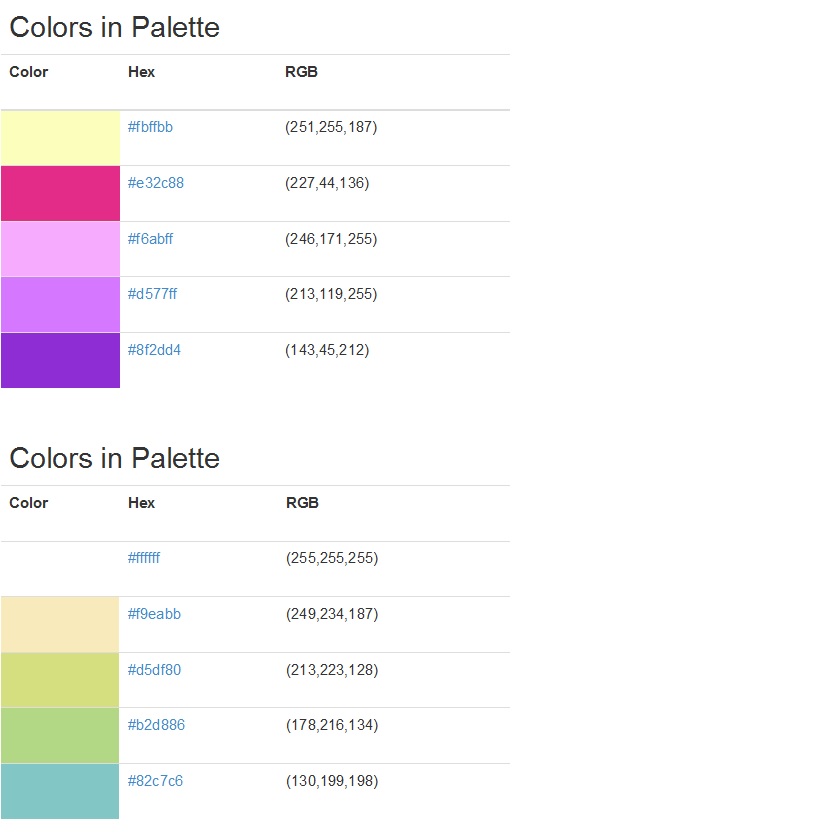Pattern Library color pallet 5
